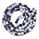 Two Tone Opaque Baking Painted Glass Beads Strands DGLA-Q027-8mm-04-2