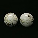 White Drawbench Acrylic Round Beads X-PAB280Y-6-1