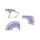 Rhodium Plated 925 Sterling Silver Cubic Zirconia Stud Earrings EJEW-FF0011-02-8