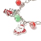 Charm-Armband aus Legierung mit Weihnachtsbaum und Weihnachtsmann aus Emaille und Acryl BJEW-JB09301-4