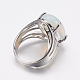 オパライト広帯域フィンガー指輪  真鍮製の指輪のパーツ  オーバル  18mm RJEW-K224-A09-2