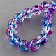 Two Tone Spray Painted Transparent Glass Bead Strands DGLA-R027-8mm-06-2
