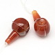 Natural Red Agate Gemstone 3-Hole Guru Beads for Buddhist Jewelry Making G-R290-13B-1