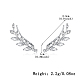 Женские серьги-клипсы в форме листа из стерлингового серебра с микропаве из прозрачных кубических цирконий S925 YN0481-1-2
