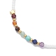 Браслеты из чакрального стекла и натуральных смешанных драгоценных камней для женщин BJEW-JB12632-3