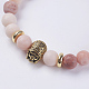 Natural Pink Aventurine Beads Stretch Bracelets BJEW-E325-F01-F-2