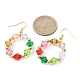 Boucles d'oreilles pendantes en perles acryliques colorées EJEW-JE05631-01-3