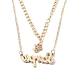 Alloy Double Layered Necklaces NJEW-B0002-12G-2