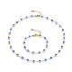 Bracelets et colliers chaîne à maillons mauvais œil en laiton émaillé ensembles de bijoux SJEW-JS01191-1