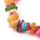 Natural Dyed Chip Shell Beads Stretch Bracelets BJEW-JB06395-02-4