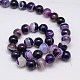 Round Dyed Natural Striped Agate/Banded Agate Beads Strands G-G582-12mm-05-2