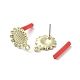 Rack Plating Golden Alloy Stud Earring Findings EJEW-B036-01G-06-2