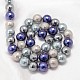 Faceted Round Shell Pearl Bead Strands X-BSHE-L012-6mm-L016-3