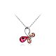 Real Platinum Plated Eco-Friendly Alloy Czech Rhinestone Butterfly Pendant Necklaces NJEW-AA00068-28P-1