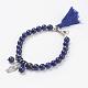 Lapis Lazuli Beads Necklaces and Bracelets Jewelry Sets SJEW-JS00906-03-6