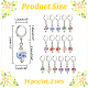 Round with Flower Pattern Handmade Printed Porcelain Ceramic Pendant Stitch Markers HJEW-AB00459-2