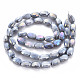 Mèches de perles de verre craquelé peintes au four opaque EGLA-S174-21G-2