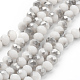 Imitation jade demi-plaqué facettes rondelle plaqué perles de verre brins X-EGLA-D020-4x3mm-04-1