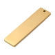 イオンメッキ304ステンレス鋼ペンダント  空白タグのスタンプ  長方形のチャーム  ゴールドカラー  39.5x10x1.5mm  穴：1.5mm STAS-K270-29B-G-2
