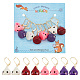NBEADS 12 Pcs Teardrop with Cartoon Face Stitch Markers HJEW-PH01513-1