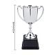 プラスチック製の小さなトロフィーカップ  子供向けスポーツトーナメント  コンテストは装飾品を授与します  銀  7-1/2インチ（19cm） AJEW-CN0001-05B-2
