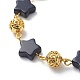 Bracelets à maillons en pierre d'or bleue synthétique étoile BJEW-JB08751-2