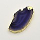 Nuggets Electroplate Gemstone Natural Agate Pendants G-F175-12-2