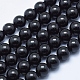 Natürliche schwarze Turmalin Perlen Stränge G-E444-27-8mm-1