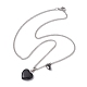 Ensemble de colliers avec pendentif en forme de cœur en pierre noire naturelle et opalite NJEW-JN04437-5