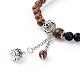 Natural Lava Rock Beads Charm Bracelets BJEW-JB03396-01-2