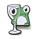Limettengrüne lustige Frosch-Legierung Emaille Pins Brosche JEWB-R025-01B-1