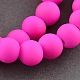 Rubberized Style Painted Glass Round Bead Strands X-DGLA-S072-12mm-03-1