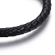 Кожаные браслеты плетеного шнура BJEW-E352-01P-2