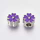 Platinum Plated Alloy European Beads MPDL-S067-27-2