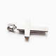 Nouveaux pendentifs croix en acier inoxydable bicolore 201 pour hommes STAS-F010-66-3