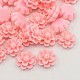 Pink Resin Carnation Flower Cabochons for Mother's Day Jewelry X-CRES-J008-06-1