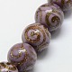 Handmade Glass Gold Sand Lampwork Round Beads Strands PORC-L012-01-2