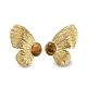 201 mariposa natural de acero inoxidable con aretes de ojo de tigre natural EJEW-D084-08G-3