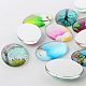 Arbre de thème de la vie ornements décorations verre cabochons ovales à dos plat GGLA-A003-18x25-EE-3