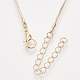 Brass Square Snake Chain Necklace Making MAK-T006-10A-KC-2