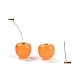 Lifelike Cherry Resin Dangle Stud Earrings EJEW-F274-01A-3