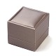 模造puレザー覆われた木製ジュエリーリングボックス  長方形  ミックスカラー  6.5x6x5.4cm OBOX-F004-09-2