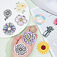 Dicosmetic 9 Stück 9 Stile Blumenmuster computergesteuerte Stickerei Stoff zum Aufbügeln DIY-DC0002-16-3