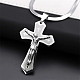 304 Kreuz aus Edelstahl mit Jesus-Anhänger-Halskette NJEW-G115-04P-1