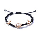 Bracelets de perles tressées (teintes) synthétiques réglables en turquoise BJEW-JB04269-02-1