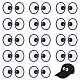 Benecreat ポリエステル刺繍布 アイロン接着パッチ  マスクと衣装のアクセサリー  漫画の目  ホワイト  35x29x1.5mm  20のペア/箱 PATC-BC0001-06B-1