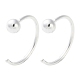 999 orecchini in argento fine con passante&nbsp;EJEW-P296-26A-S-1