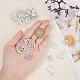 SUNNYCLUE 1 Box 20Pcs 5 Style Mother's Day Thanksgiving Charm Metal Heart Charm Footprint Charms Bulk Silver Love Charms Mom Charms for Jewelry Making Charms DIY Earring Necklace Bracelet Crafts STAS-SC0004-09-3