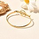 Женские браслеты с плоскими круглыми звеньями из нержавеющей стали 201 BJEW-R014-01G-02-3