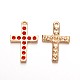 Licht vergoldete Legierung Emaille Kreuz Anhänger ENAM-J544-02KCG-1